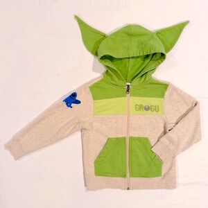 New Hanna Andersson Grogu Hoodie Boy’s 5 110 cm Girls Star Wars Zip Sweatshirt